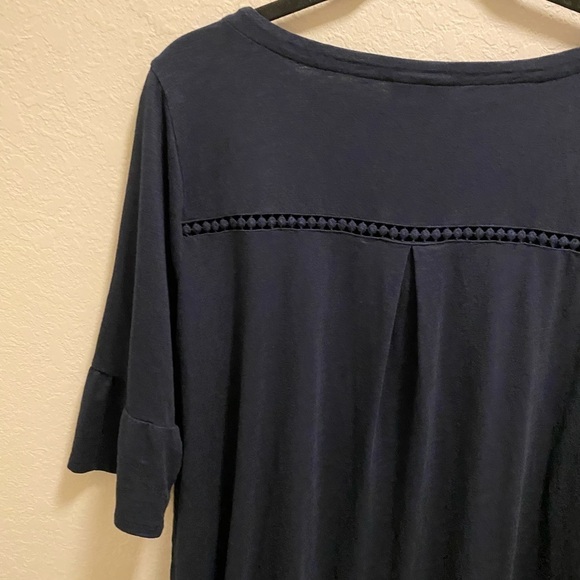 J. Jill Navy Blue 3/4 Flare Sleeve Boat Neck Tunic Size Large - Picture 8 of 8